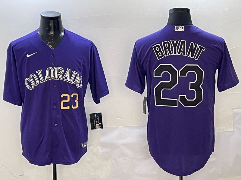 Men Colorado Rockies #23 Bryant Purple Game 2025 Nike MLB Jersey style 4